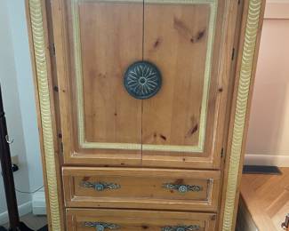 Mexican Pine Armoire 39.5” W x 64.5” H x 17.5” D
