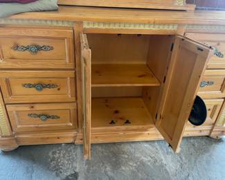 Mexican Pine Dresser and Mirror 71.5” W x ”18.5” D x 38.5” H
Mirror 40” W x 49” H