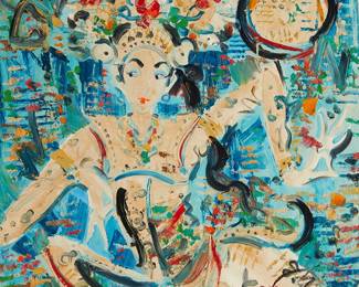 193
I. Nyoman Gunarsa
1944-2017
Balinese Dancer
Oil on canvas
Signed lower right: Nyoman
37.5" H x 37.5" W
Estimate: $1,500 - $2,000