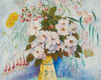 36
Elisee Maclet
1881-1962
Floral Still Life
Oil on canvas laid to canvas
Signed lower left: E. Maclet
21.75" H x 18.25" W
Estimate: $800 - $1,200