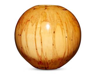 17
Philip Moulthrop (B. 1947)
A turned wood vessel, late 20th/early 21st century
Incised to underside: PM / Philip Moulthrop / Ash Leaf Maple / Acer Negundo / 628-090
5.25" H x 5.625" Dia.
Estimate: $700 - $900