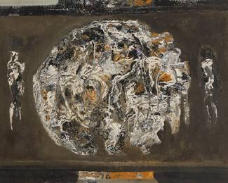 79
Gordon Wagner
1915-1987
"Quaternity (LA Series II, No. III)," 1966
Acrylic on canvas
Signed, titled, and dated on the stretcher: Gordon Wagner
32" H x 30" W
Estimate: $800 - $1,200