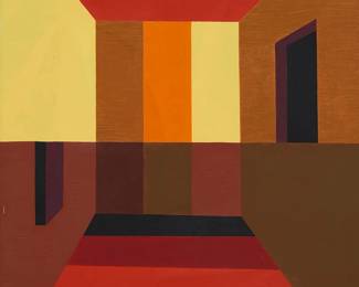 105
Cliff Franklin Harmon
b. 1923
"Interior #7," 1949
Oil on Masonite
Signed and dated lower right: Harmon
20" H x 15" W
Estimate: $2,000 - $3,000