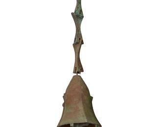 187
Paolo Soleri (1919-2013)
A Cosanti wind bell, mid/late 20th century; Paradise Valley, AZ
With cast Paolo Soleri cipher
Cast bronze
16.5" H x 4.125" Dia.
Estimate: $600 - $800