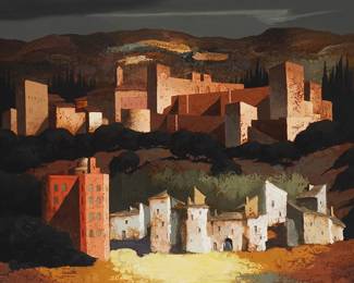 89
Andres Escartin
b.1938
"Cerro Del Sol," Circa 1969
Oil on canvas
Signed lower left: Escartin; titled on a label affixed to the stretcher; dated from an inscription on the stretcher: Katona Art Gallery 25 - 9 - 69
28.75" H x 39.25" W
Estimate: $500 - $700