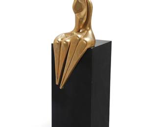 67
Itzik Benshalom
1945-2018
"First Love," 1979
Polished bronze on wood pedestal
Edition: 12/50
Incised signature, date, and number: [Star of David] / 79 © / P'3'K / I. Benshalom
Figures: 28" H x 10.5" W x 6.875" D
Estimate: $2,500 - $3,500
