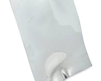 238
Willy Weber
1933-1998
"Travel With Me"
Sculpted chrome sheet
Signed on the verso in marker: Willy Weber [with accompanying Willy Weber sticker]; inscribed on the verso in marker: "Travel With Me"
29.5" H x 23.75" W x 3" D
Estimate: $800 - $1,200