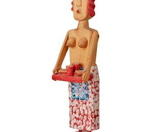 170
Carl McKenzie
1905-1998
Topless Server, 1988
Carved linden wood, paint, and graphite
Signed and dated to underside: Carl McKenzie
18.25" H x 5" W x 4.875" D
Estimate: $600 - $800