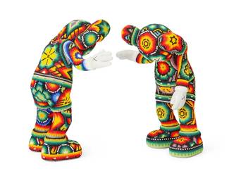 234
Rick Wolfryd
b. 1953
After KAWS "Along The Way," 2023
Photopolymer resin and beads
Signed, titled, and dated on underside of base: Chroma aka Rick Wolfryd / T.P. 0020 2023
Each: 9.5" H x 7.125" W x 5.75" D
Estimate: $800 - $1,200