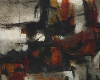 176
Joan Savo
1918-1992
Untitled, Abstract Composition, 1960
Oil on board
Signed and dated lower right: Savo
31" H x 48.5" W
Estimate: $1,000 - $2,000