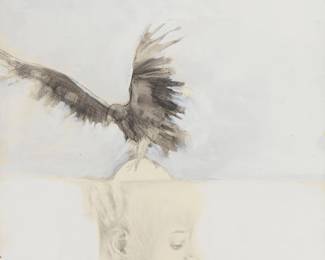 236
John Whitmore
b. 1948
Raven With Child
Mixed media on illustration board
Unsigned; inscribed and dated, possibly in another hand, verso
20" H x 15" W
Estimate: $1,000 - $2,000