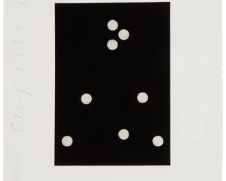 4
Donald Sultan
b. 1951
"Dominoes # 19" From The "Dominoes Portfolio," 1990
Aquatint on wove paper
Edition: One of 10 artist's proofs aside from the edition of 53
Initialed, titled, and dated in pencil along the left margin edge: D.S; inscribed and numbered [AP 8/10] in pencil in the lower right margin corner; Maurice Payne Studio, New York, NY, prntr.; Parasol Press Ltd., New York, NY, pub.
Image: 11.25" H x 7.75" W; Sheet: 21" H x 14.75" W
Estimate: $800 - $1,200