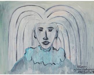 180
Grace Hartigan
1922-2008
"Menina After Velasquez," 1990
Oil on canvas
Signed, titled, and dated lower right: Hartigan
31" H x 43" W
Estimate: $4,000 - $6,000