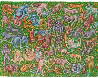 93
Yuri Krockmaluk
20th century
Harmony Of The Forest Creatures
Watercolor on paper
Unsigned
Image/Sheet: 22.75" H x 29.5" W
Estimate: $500 - $700