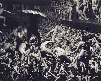 275
Horace Bristol
1909-1997
"Shinto Shrine Melee," 1946
Giclee print on paper
Edition: AP; printed 2002
With the ink stamp signature and estate stamp with the executor's signature, printing date, and edition, in pencil, all verso
Image: 20" H x 30" W; Sheet: 23.5" H x 33.25" W
Estimate: $1,500 - $2,500