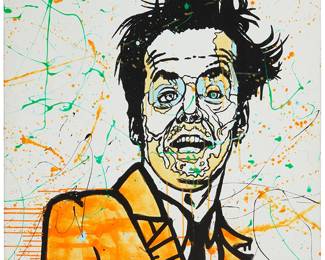 112
Alec Monopoly
b. 1986
Jack Nicholson
Acrylic on canvas
Signed lower center in the collar: Alec
42" H x 36" W
Estimate: $4,000 - $6,000