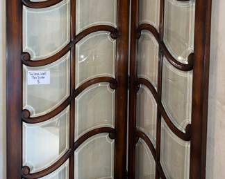 Lovely dark wood & glass room divider 