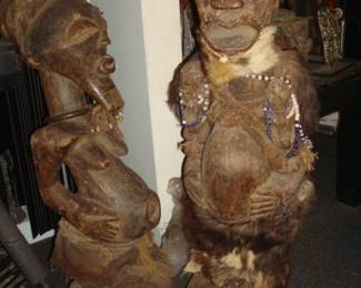 Two Large Sange power Fetishes from the Congo , West Africa 
