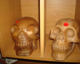 Mahogany Skulls hand carved in Bali