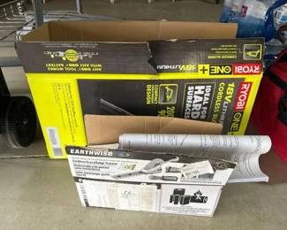 #10022 • Ryobi One+ Cordless Blower and Earthwise Cordless Grass/Hedge Trimmer