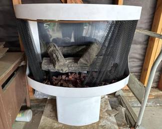 #10012 • Mid Century Modern Fireplace and Cart Dolly