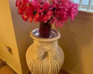 #6008 • Large Pot with Faux Flowers