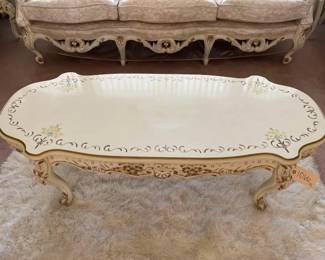 #1066 • Vintage French Italian Style Coffee Table and Table End