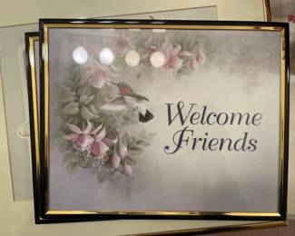 #7000 • Faux Plants, Pictures & Glowing Flower Display