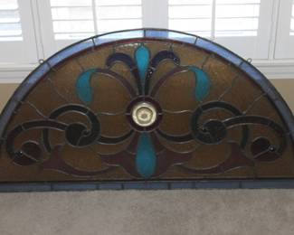 Gorgeous stain glass artwork wall hanging W-53     H-26 1/2