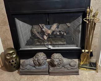 Brass Fireplace Tools & Other Décor (4PCS)