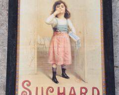 Vintage French Reproduction Chocolat Suchard Framed Poster
