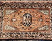 Vintage Hand Knotted Wool Geometric Area Rug Turkish
