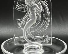 Fine Lalique Clear Frosted Crystal Naade Dancing Water Nymph Ring Dish
