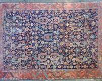 Vintage Hand Knotted Wool Geometric Area Rug Turkish
