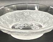 Fine Signed Lalique Crystal Cherub And Roses Crystal Dish

