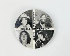 Vintage The Beatles Britains First Beatle Convention Pinback Button
