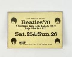 Original 1976 The Beatles Cavern Productions A Bicentennial Salute To The Beatles In 1976 Statler Hilton Hotel NYC Ticket Security Pin
