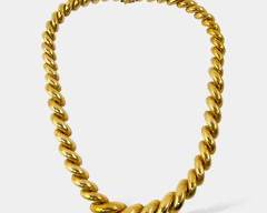 Fine Italian 14K Yellow Gold Graduated Chunky 17 Necklace

