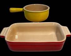 Le Creuset MCM French Onion Soup Bowl 11.03 and Mini Baking Pan 10.12 - Mid Century Modern
