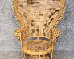 Vintage Rattan Peacock Throne Chair
