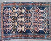 Vintage Hand Knotted Wool Area Rug Abstract Flowers
