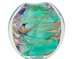 Fantastic SIGNED Heavy Lustre Art GLASS Round Vase
