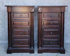 Pair Michaels Furniture Made for Restoration Hardware Narrow Tall Chests
