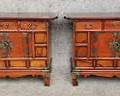 Pair Old Korean Small Tansu Chest Side Tables
