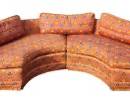 Vintage 2 Piece Sectional Mid Century 1/2 Round Sofa I Dream of Jeannie Style
