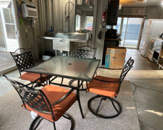Glass top Patio Table & 4 Chairs