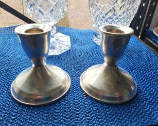 STERLING CANDLE HOLDERS