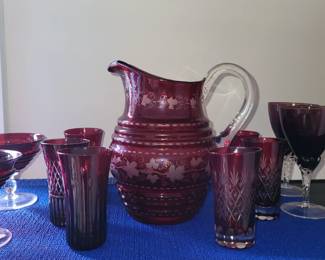 ANTIQUE RUBY RED PITCHER