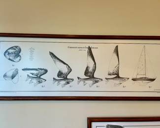 Framed prints by Jean Oliver Heron, each measures 15” tall x 41” wide. Purchased in San Francisco years ago.