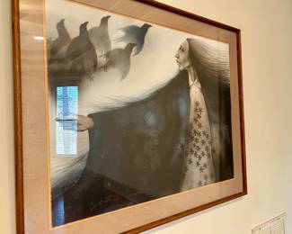 Framed print 47” wide by 39” tall (signed but illegible)